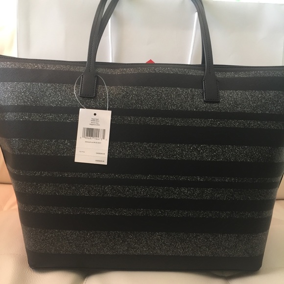 NWT KATE SPADE HANI HAVEN LANE LARGE BLACK TOTE - Picture 3 of 8
